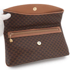 Celine Macadam Clutch Leather Brown Gold Vintage — view 5