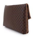 Celine Macadam Clutch Leather Brown Gold Vintage — view 3