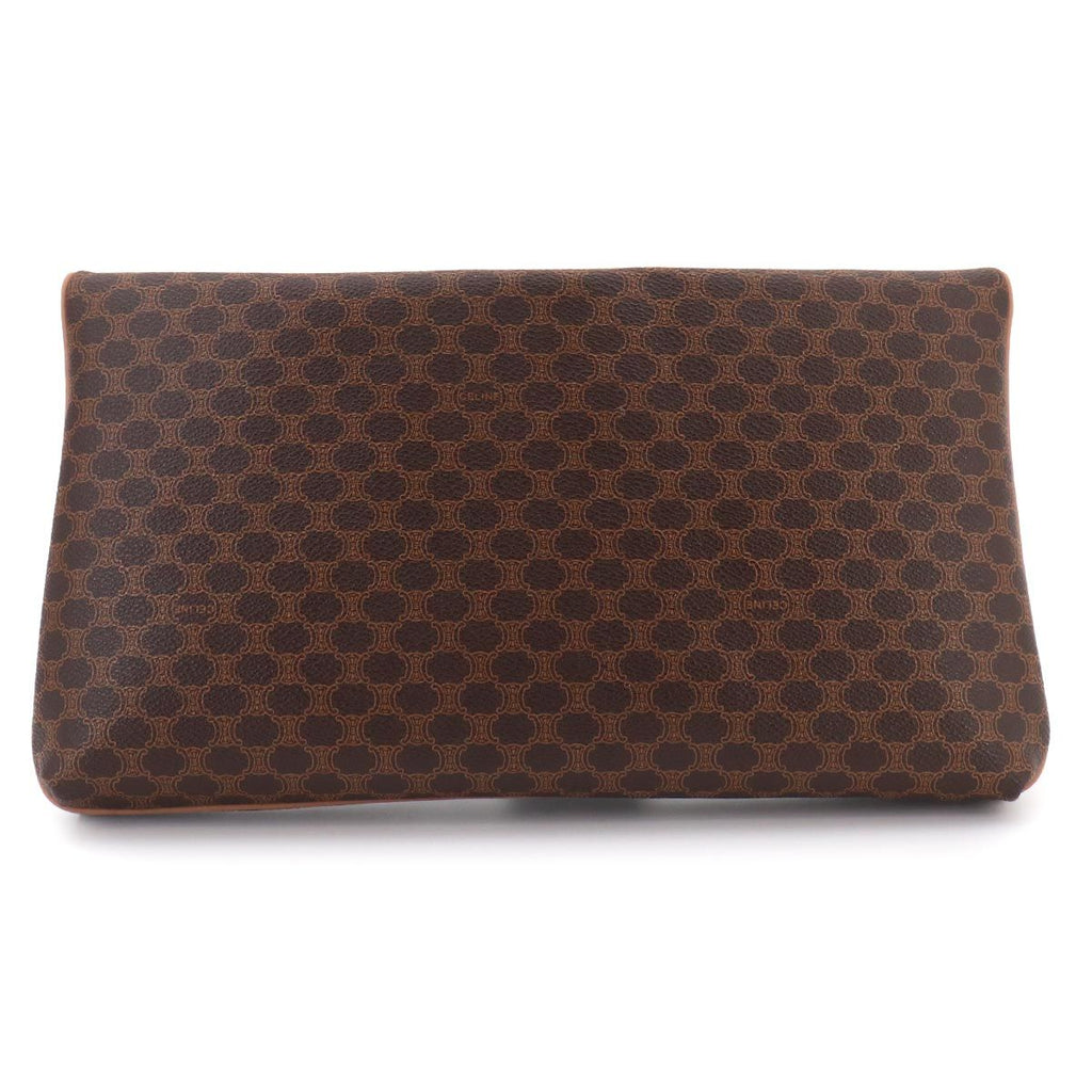Celine Macadam Clutch Leather Brown Gold Vintage — view 2