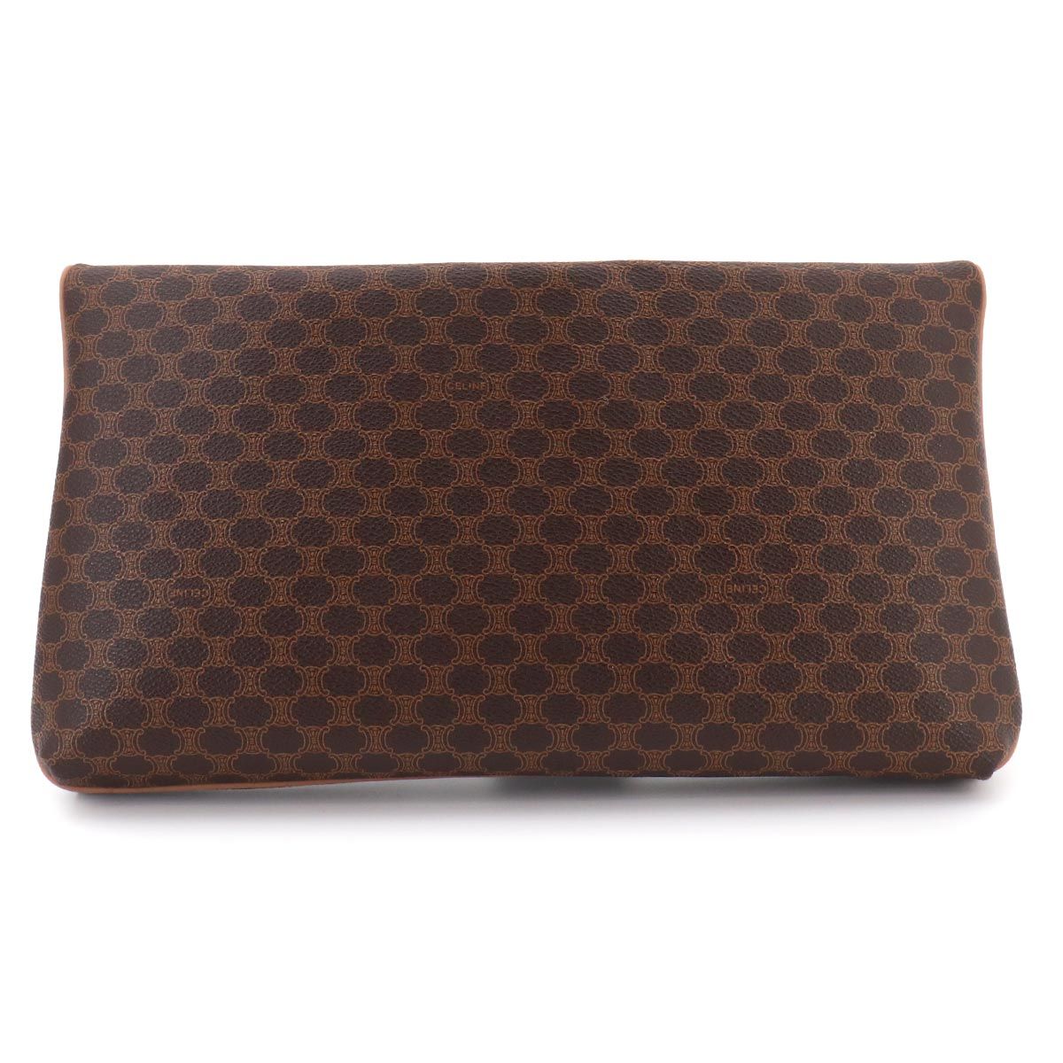 Celine Macadam Clutch Leather Brown Gold Vintage — view 2