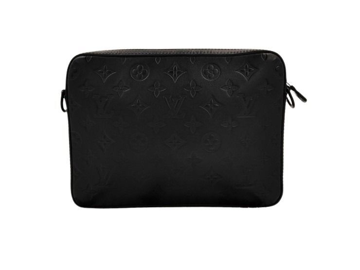 Louis Vuitton Shoulder Bag Monogram Shadow Duo Messenger Black Leather — view 2