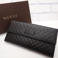 Gucci Hooklong Wallet Leather Black Gold