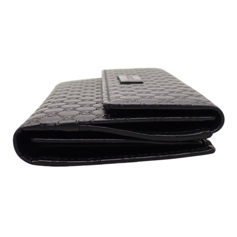 Gucci Hooklong Wallet Leather Black Gold — view 4