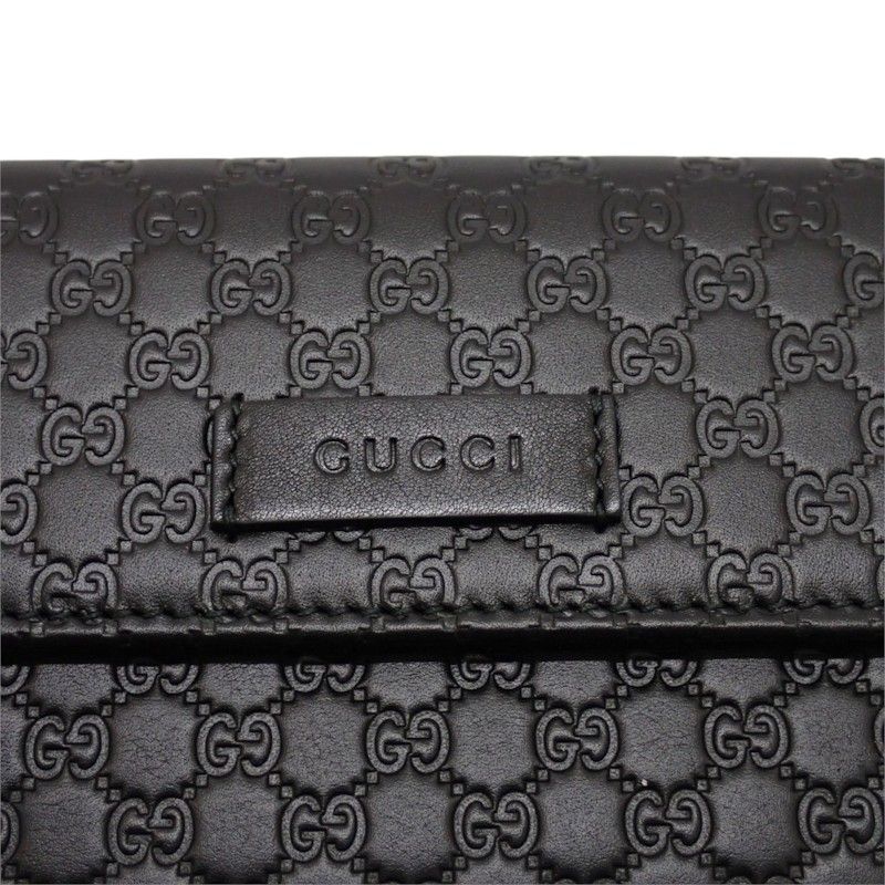 Gucci Hooklong Wallet Leather Black Gold — view 8
