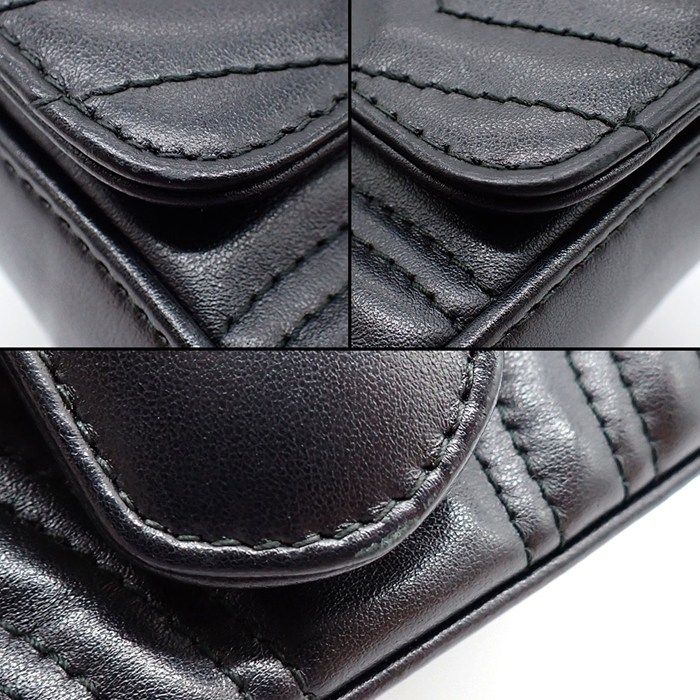 Gucci Shoulder Bag GG Marmont Mini Top Handle Dtdit Chez Blanc Quilted Leather — view 8