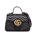 Gucci Shoulder Bag GG Marmont Mini Top Handle Dtdit Chez Blanc Quilted Leather
