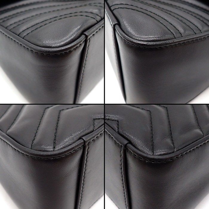 Gucci Shoulder Bag GG Marmont Mini Top Handle Dtdit Chez Blanc Quilted Leather — view 7