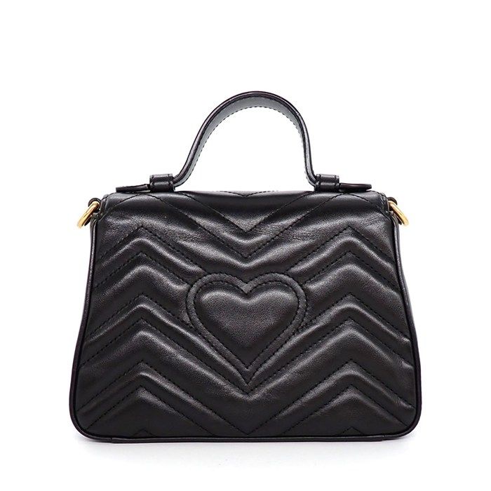 Gucci Shoulder Bag GG Marmont Mini Top Handle Dtdit Chez Blanc Quilted Leather — view 2