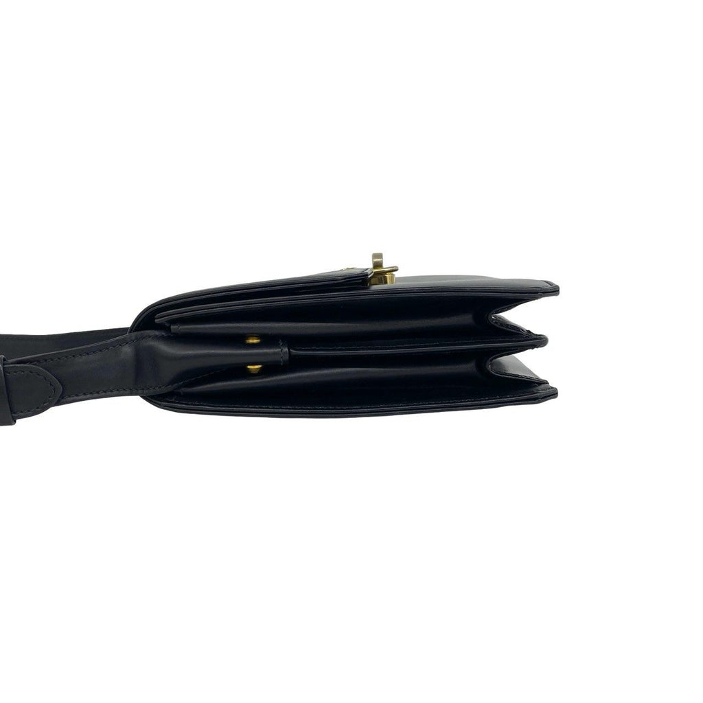 Gucci Vintage Turnlock Calf Leather Shoulder Bag Pochette Black — view 5