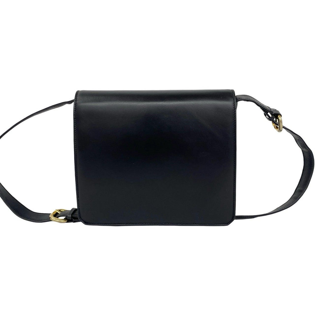 Gucci Vintage Turnlock Calf Leather Shoulder Bag Pochette Black — view 3