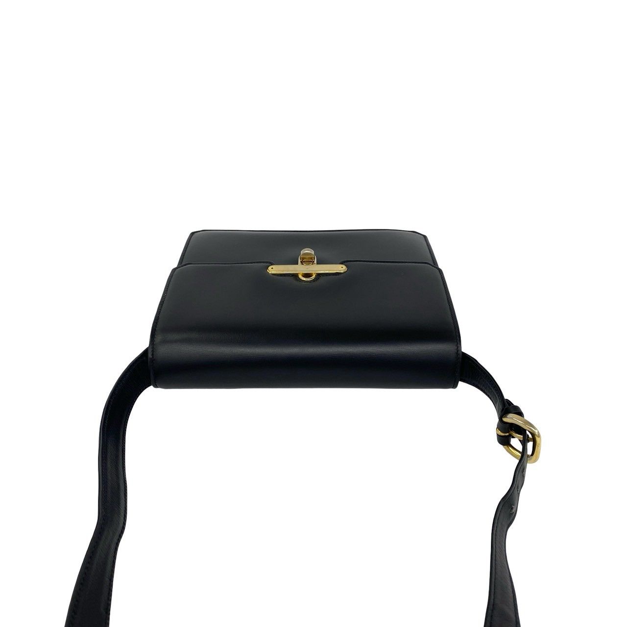 Gucci Vintage Turnlock Calf Leather Shoulder Bag Pochette Black — view 4