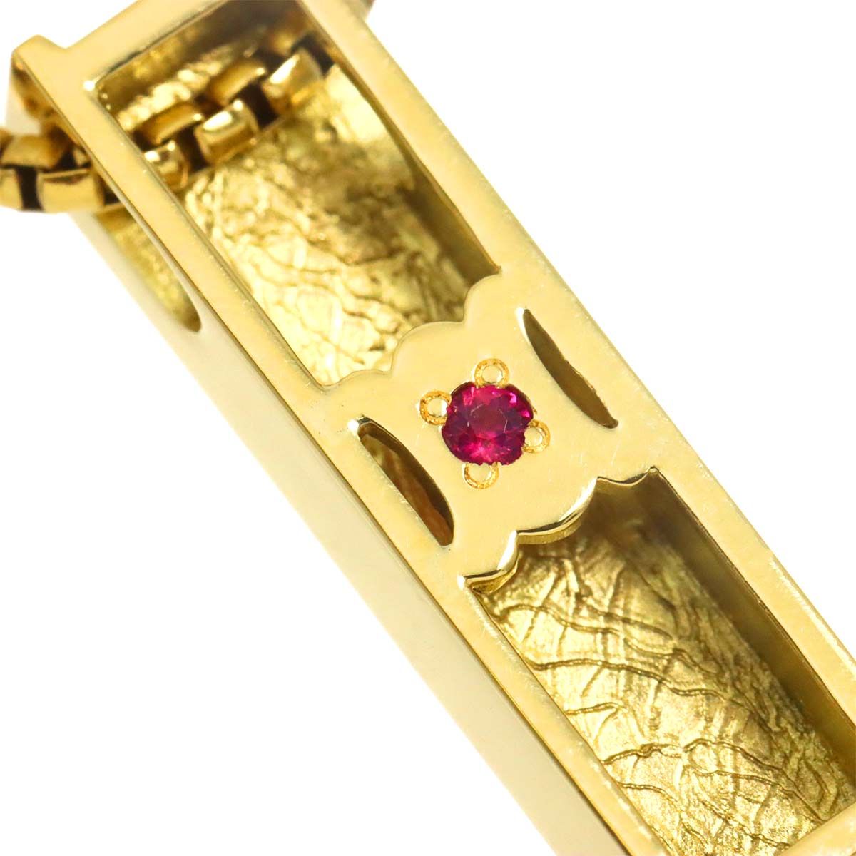 Celine Logo Ruby Necklace 42 18k YG Yellow Gold 750 Neckalce — view 5