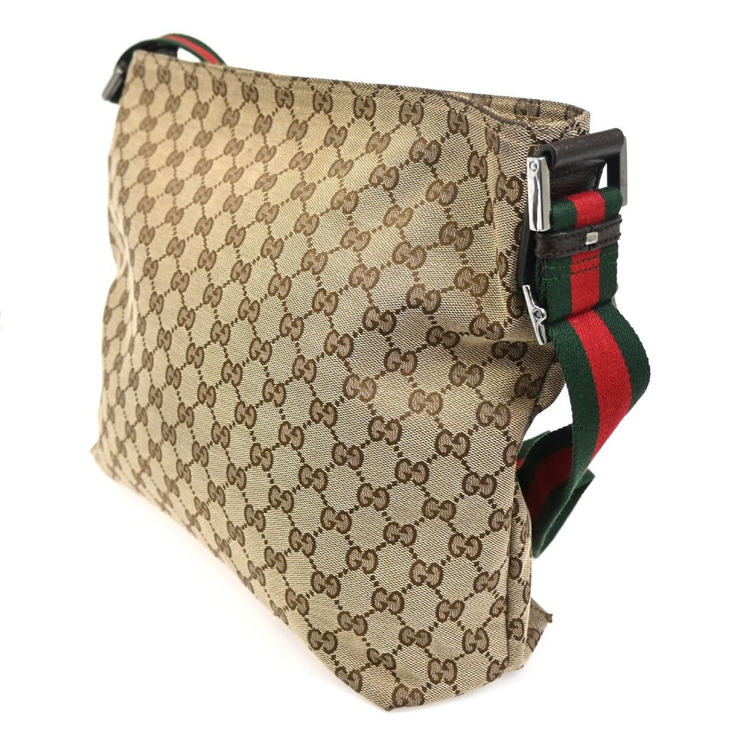 Gucci GG Sherry Line Shoulder Bag Canvas Leather — view 4