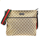 Gucci GG Sherry Line Shoulder Bag Canvas Leather