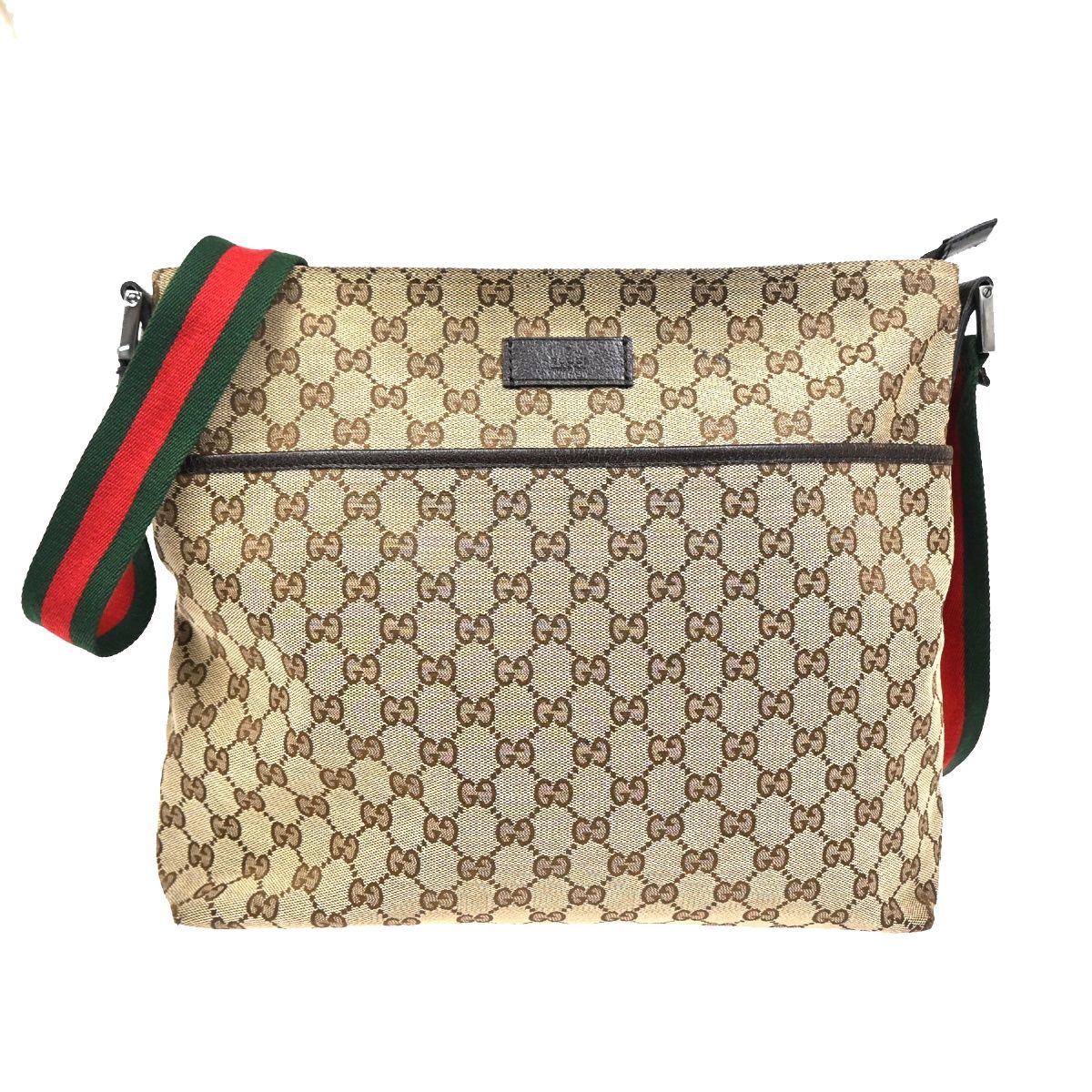 Gucci GG Sherry Line Shoulder Bag Canvas Leather
