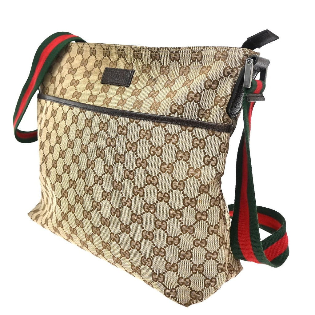Gucci GG Sherry Line Shoulder Bag Canvas Leather — view 2