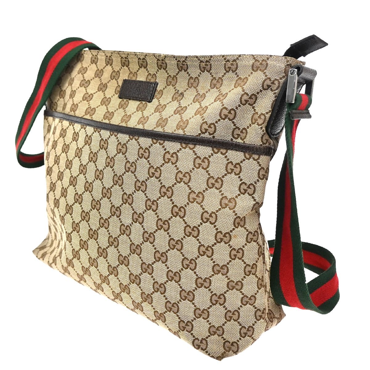 Gucci GG Sherry Line Shoulder Bag Canvas Leather — view 2