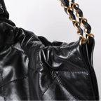 Chanel 22 Medium Chain Bag CC Logo Shiny Calfskin — view 5