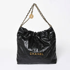 Chanel 22 Medium Chain Bag CC Logo Shiny Calfskin — view 2