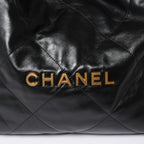 Chanel 22 Medium Chain Bag CC Logo Shiny Calfskin — view 7