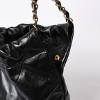 Chanel 22 Medium Chain Bag CC Logo Shiny Calfskin — view 6