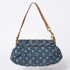 Louis Vuitton Mini Pleaty Bag Monogram Denim Indigo Blue — view 2