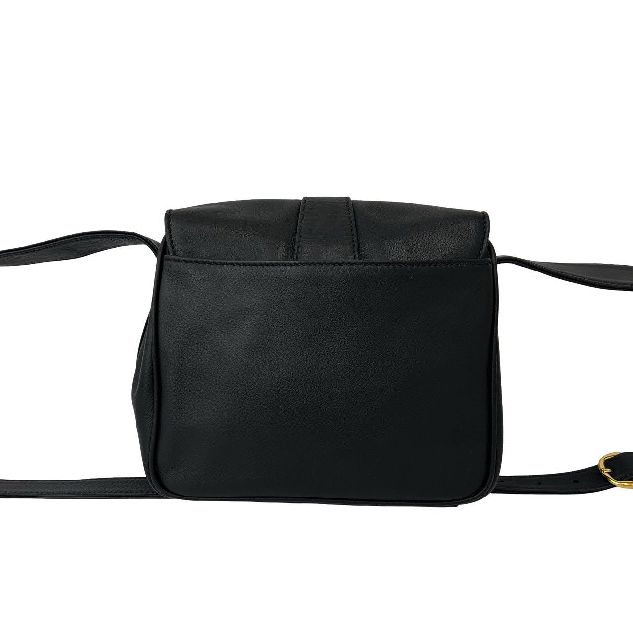 Gucci Vintage Horseshoe Logo Leather Shoulder Bag Pochette Black — view 3