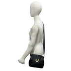 Gucci Vintage Horseshoe Logo Leather Shoulder Bag Pochette Black — view 2