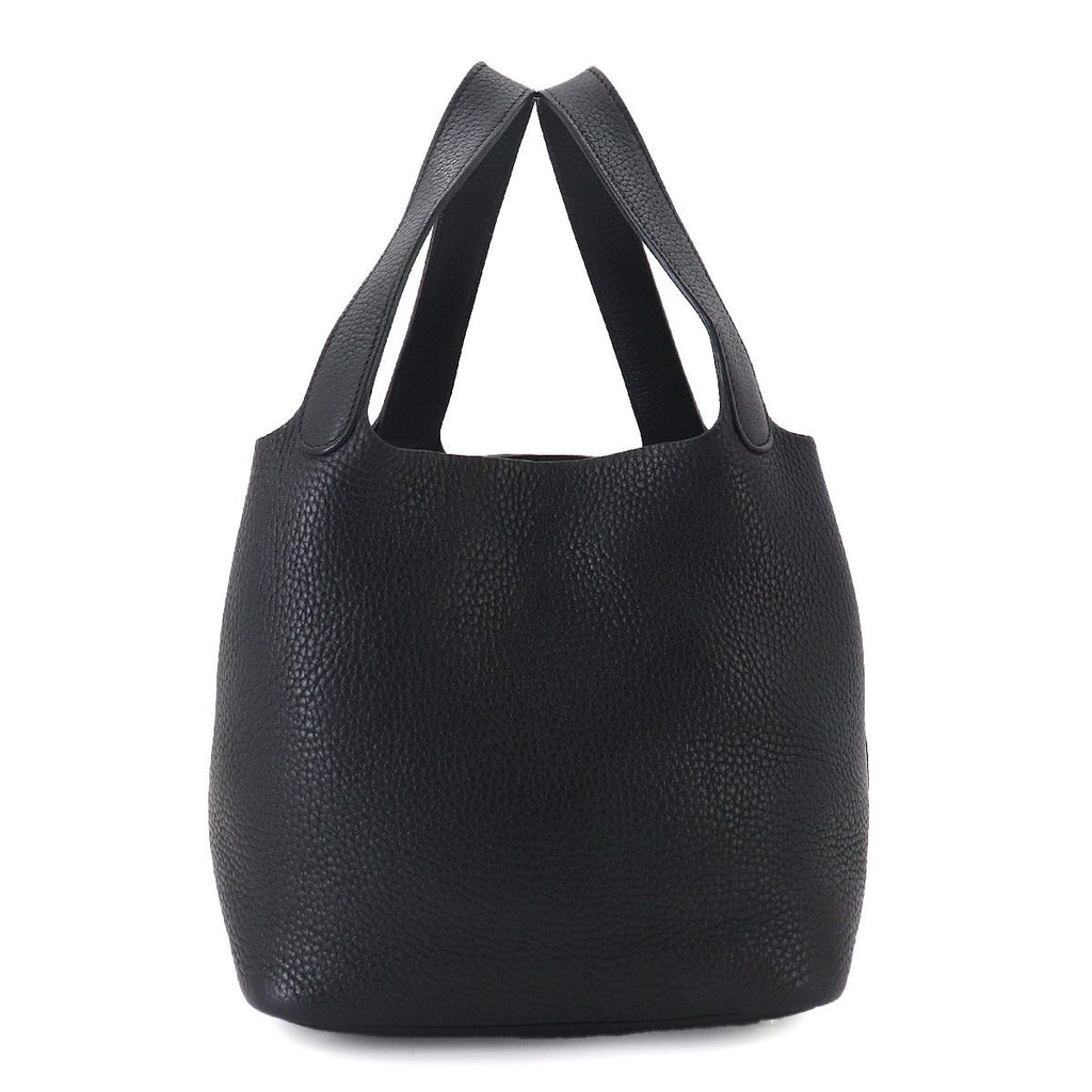 Hermes Picotin MM Hand Bag Taurillon Clemence Black Silver — view 2