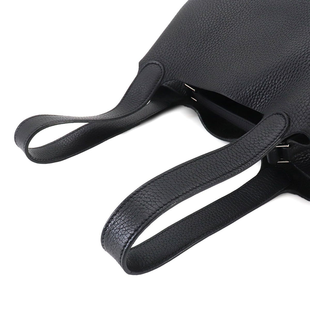 Hermes Picotin MM Hand Bag Taurillon Clemence Black Silver — view 5
