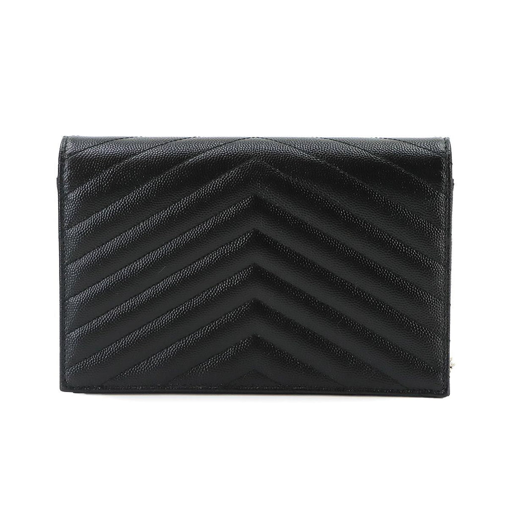 Saint Laurent Cassandra Envelope Chain Wallet Leather Black Shoulder Bag — view 3