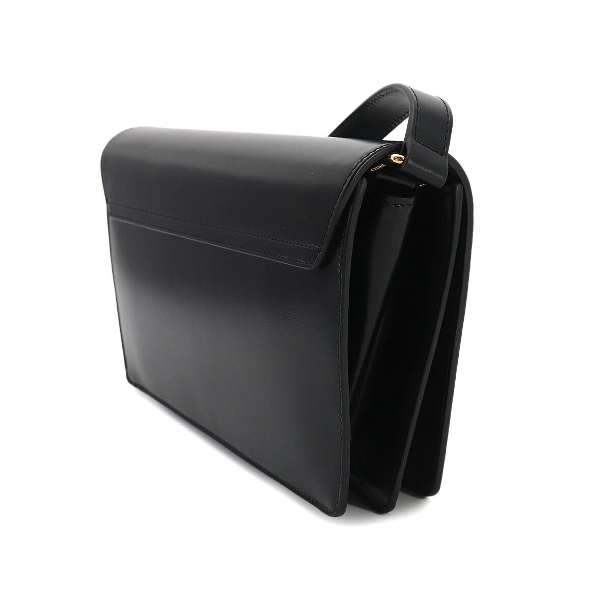 Celine Triomphe Trapeze 2-Way Shoulder Clutch Leather Black — view 4