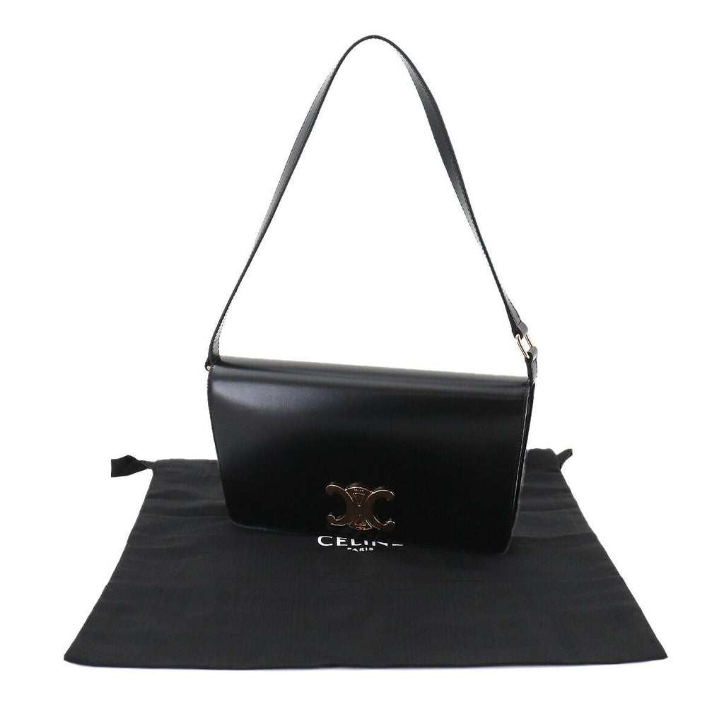 Celine Triomphe Trapeze 2-Way Shoulder Clutch Leather Black — view 2