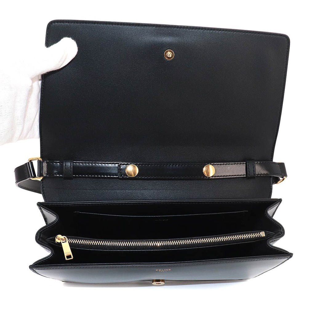 Celine Triomphe Trapeze 2-Way Shoulder Clutch Leather Black — view 7