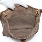 Hermes Evelyne 3 PM Shoulder Bag Taurillon Clemence Etoupe Gold — view 8