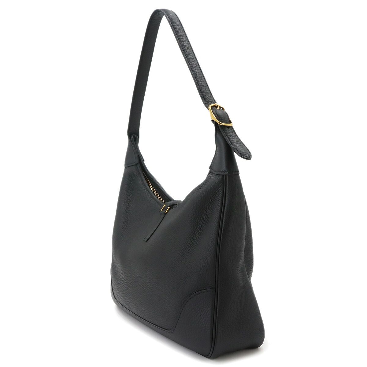 Hermes Trim 31 Shoulder Bag Taurillon Clemence Black Gold — view 3