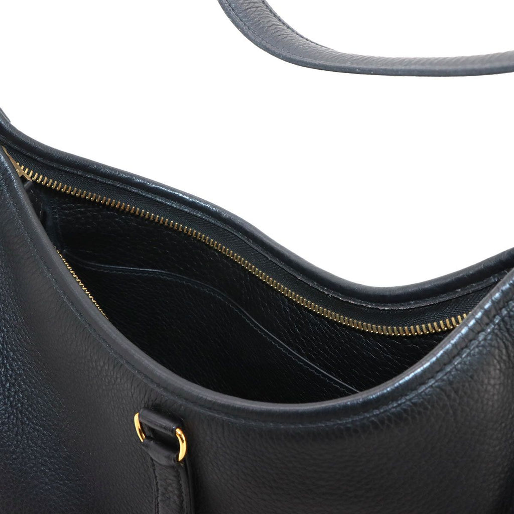 Hermes Trim 31 Shoulder Bag Taurillon Clemence Black Gold — view 8