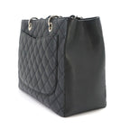Chanel Quilted Grand Shopping Chain Tote Bag GST Caviar Leather Black — view 4