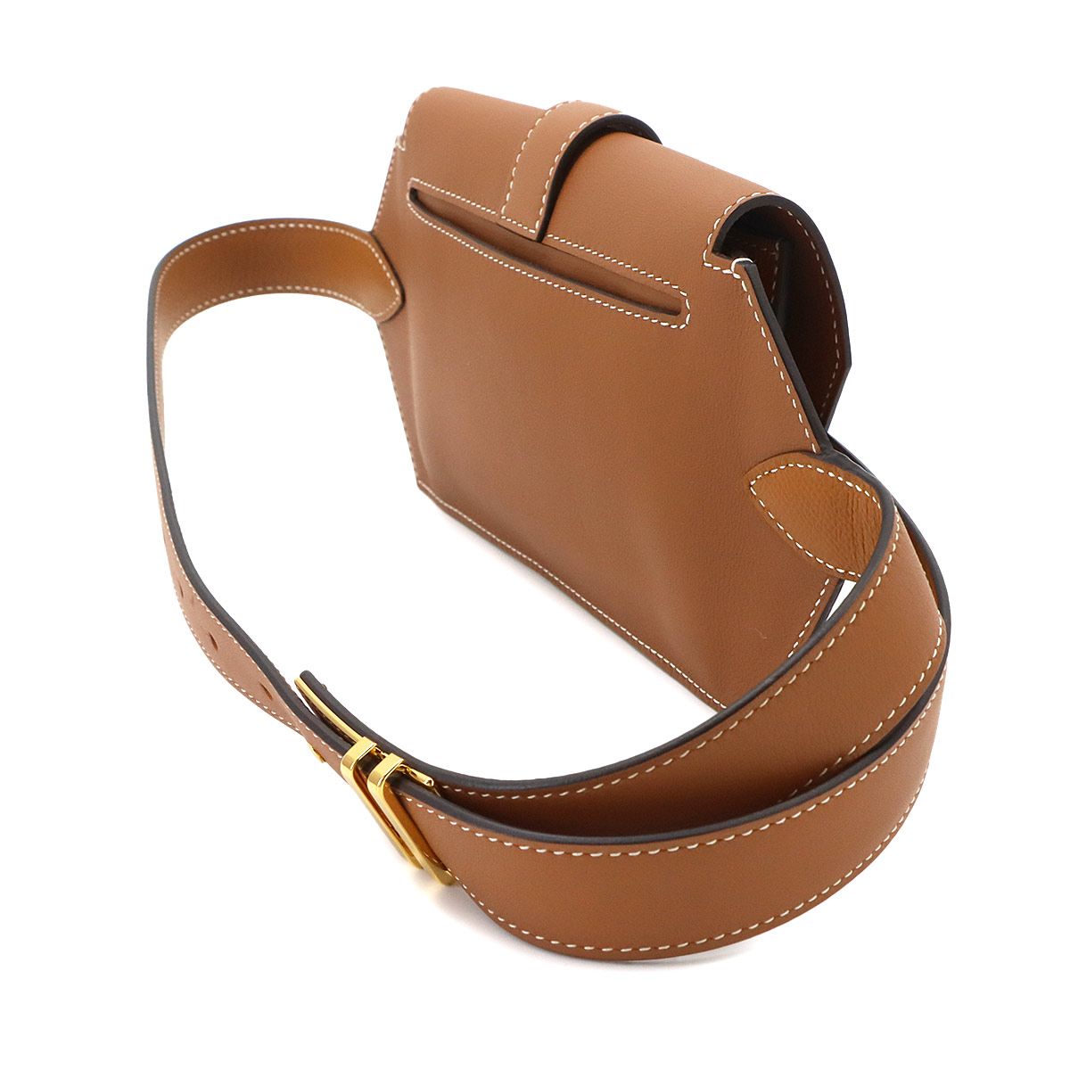 Hermes Elan Pocket 24 Belt Waist Pouch Bag Swift Gold XS — view 3