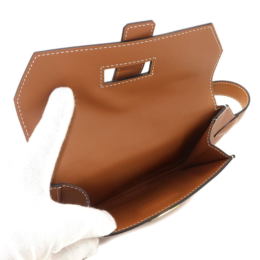 Hermes Elan Pocket 24 Belt Waist Pouch Bag Swift Gold XS — view 6
