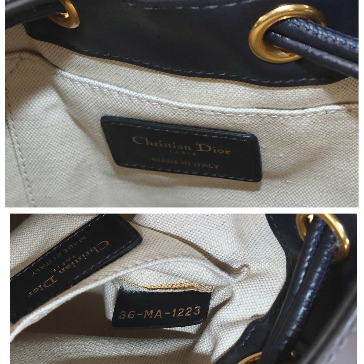 Dior Oblique Backpack Canvas Leather Navy — view 7
