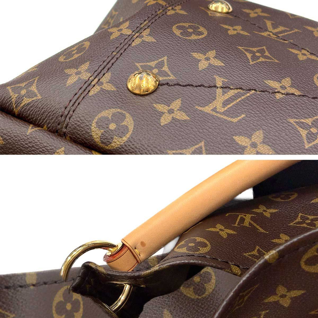 Louis Vuitton Monogram Artsy MM Shoulder Bag Brown Gold — view 8