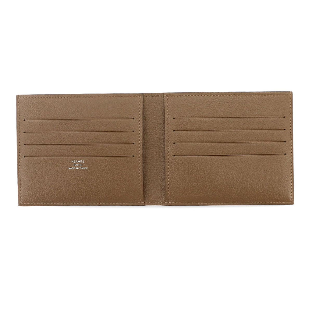 Hermes Citizen Twill Compact Bifold Wallet Evercolor Beige Dwymar — view 6