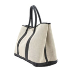 Hermes Garden Party 36 PM Tote Bag Toile Ash Leather Black Gray — view 4