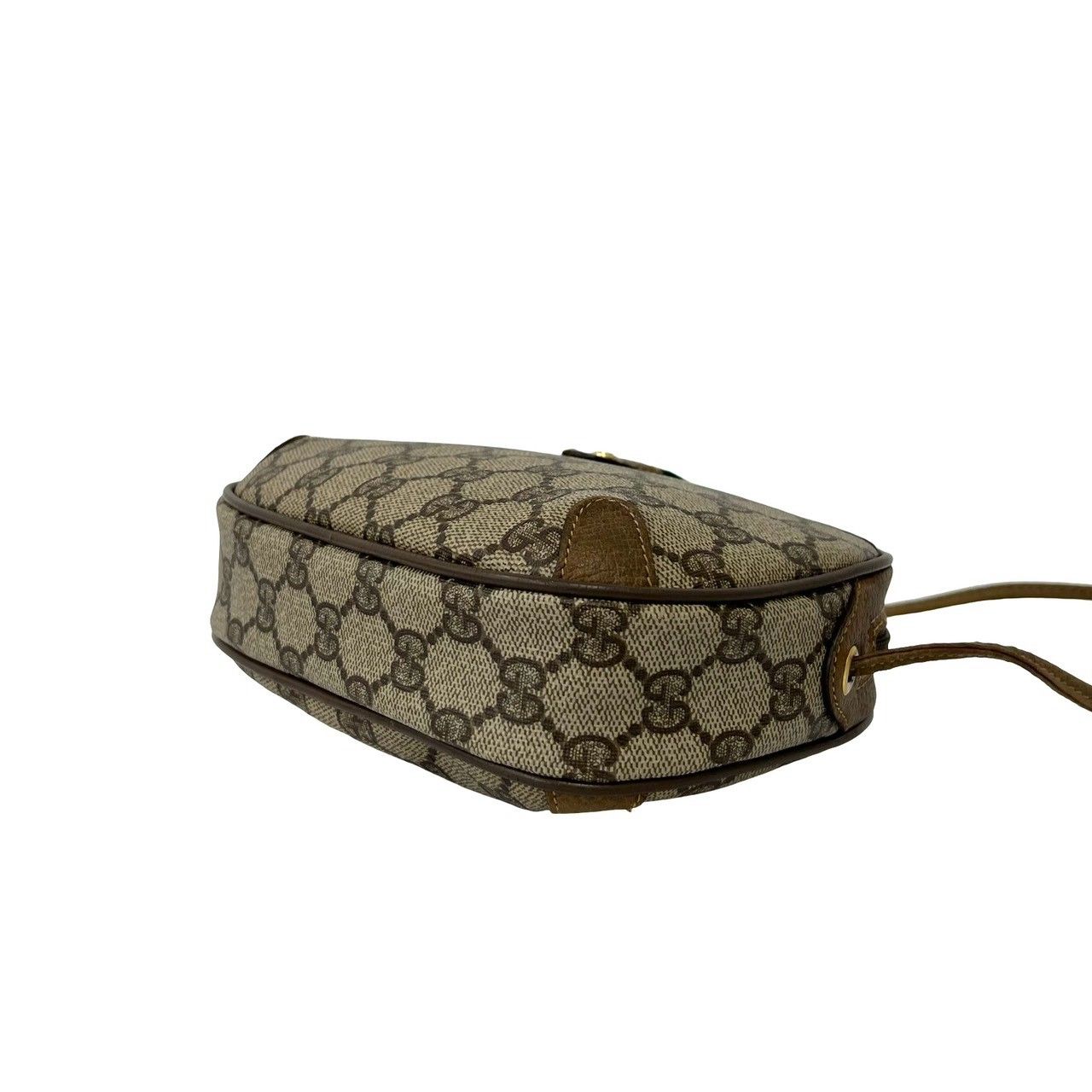 Gucci Vintage Sherry Line GG Logo Leather Shoulder Bag Pochette Brown — view 8