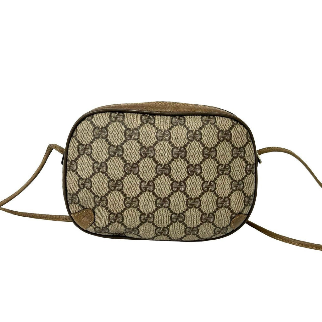Gucci Vintage Sherry Line GG Logo Leather Shoulder Bag Pochette Brown — view 3