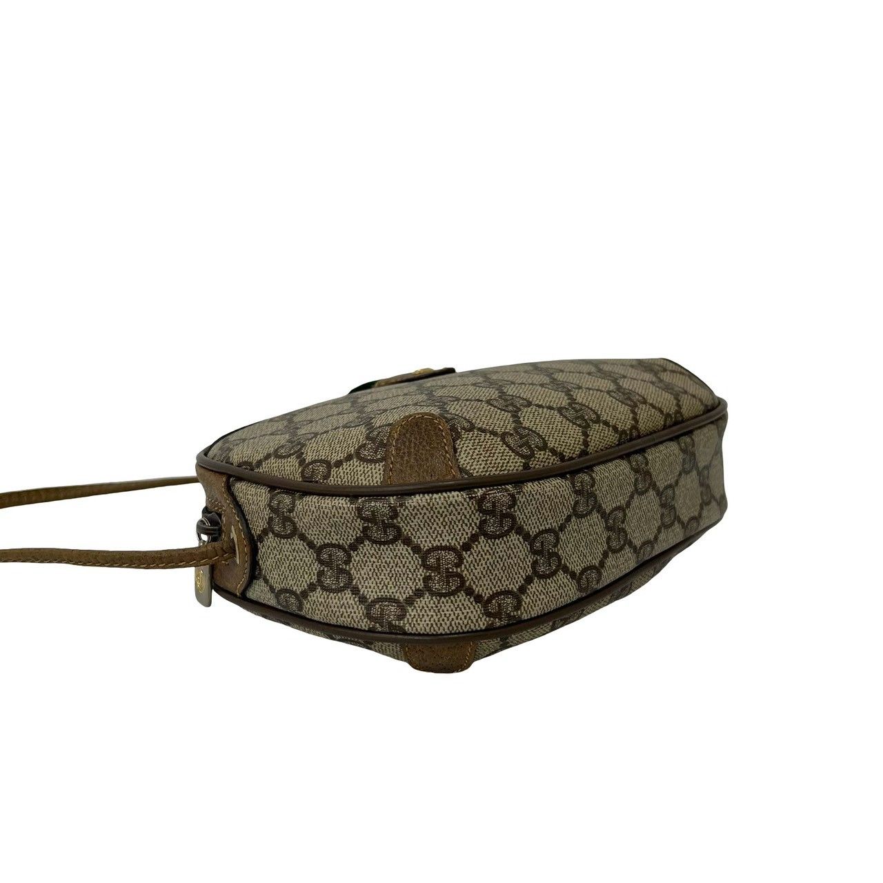 Gucci Vintage Sherry Line GG Logo Leather Shoulder Bag Pochette Brown — view 7
