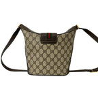 Gucci Vintage Sherry Line GG Logo Leather Shoulder Bag Pochette Brown — view 3