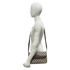 Gucci Vintage GG Pattern Logo Leather Shoulder Bag Pochette Crossbody Brown — view 2