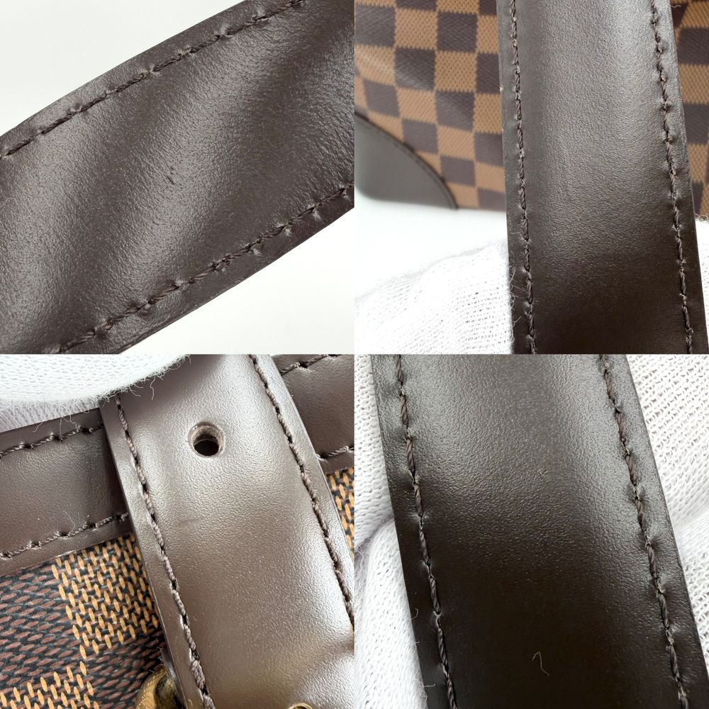 Louis Vuitton Tote Hampstead MM Handbag Shoulder Damier Canvas Brown Gold Vintage — view 7